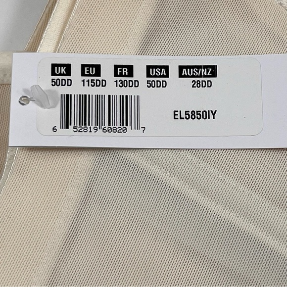 Elomi Kristie Plus Size Soft Cup Side Support Wireless Bra Ivory 50DD - Picture 9 of 12